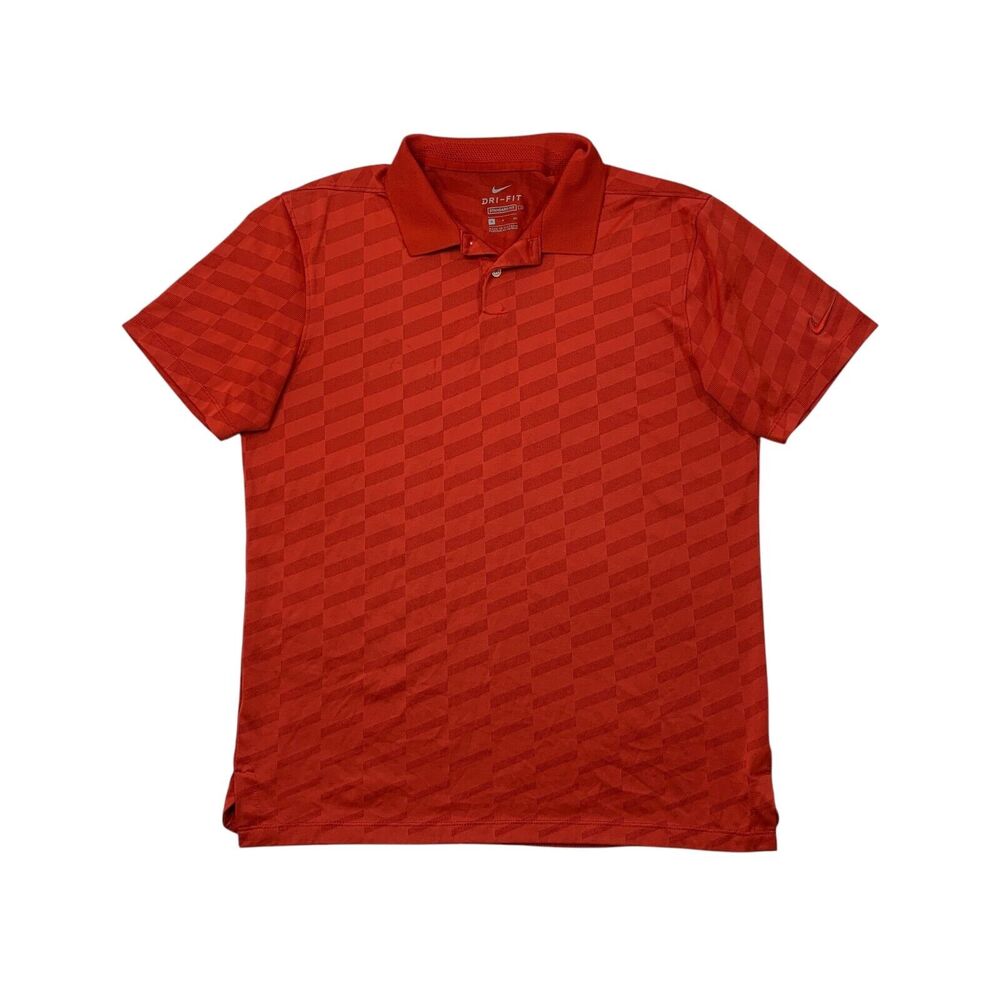 Nike Shirt Mens S Small Red Golf Dry Vapor Jacquard Dri Fit Polo Short Sleeve